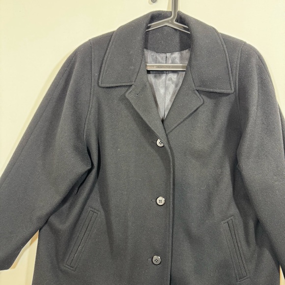 Vintage‎ Women's Wool Overcoat Oversized L Black Elegant Quiet Luxury Minimalist - Picture 3 of 12